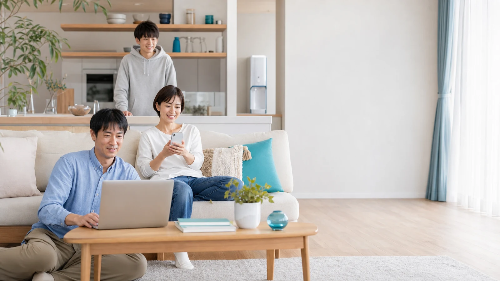 暮らしのインフラを快適に使う家族のイメージ